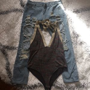 Jeans and Bodysuit Sparkly Outfit Large